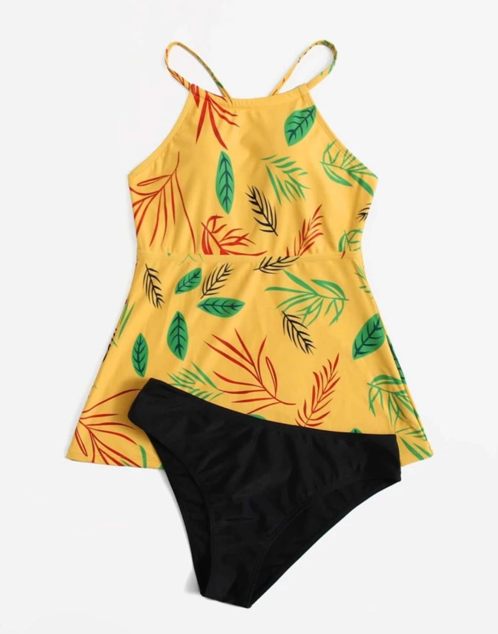 Tankini A Rayas Talla Grande Con Pantalón Corto: Cómodo, Acolchado Y Favorecedor Para Mujer. Ideal Para Playa O Piscina.