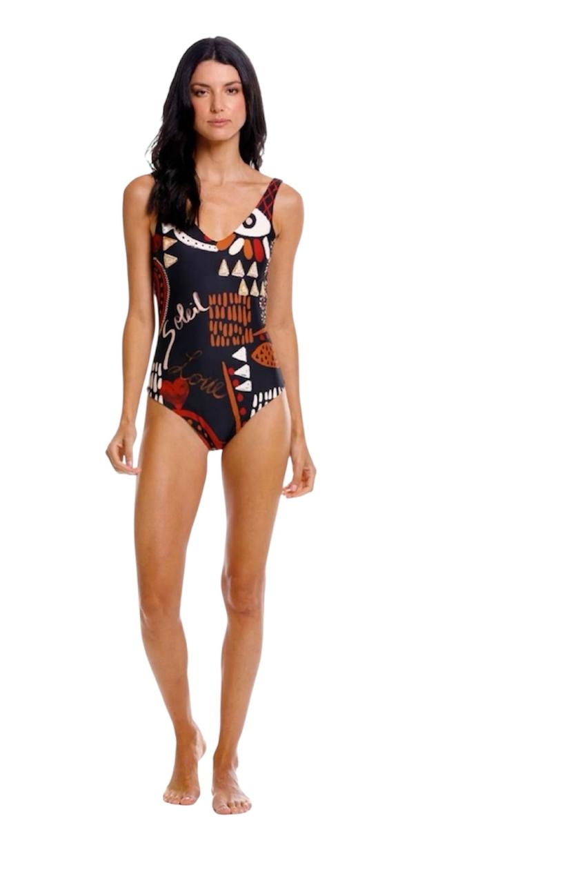 TRAJE DE BAÑO MUJER ENTERO LOLITA UBUNTU BORDADO A MANO - 4