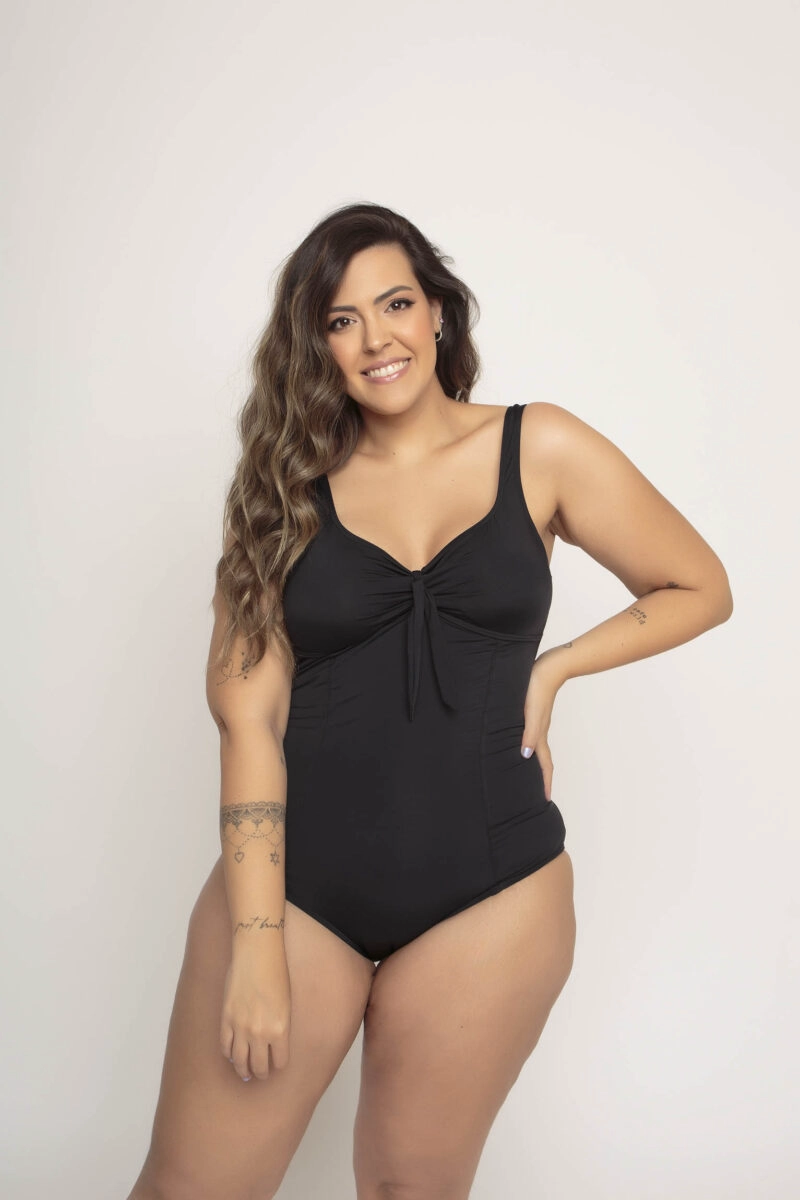 TRAJE DE BAÑO MUJER UNA PIEZA UNICOLOR SOL AMADO - 1