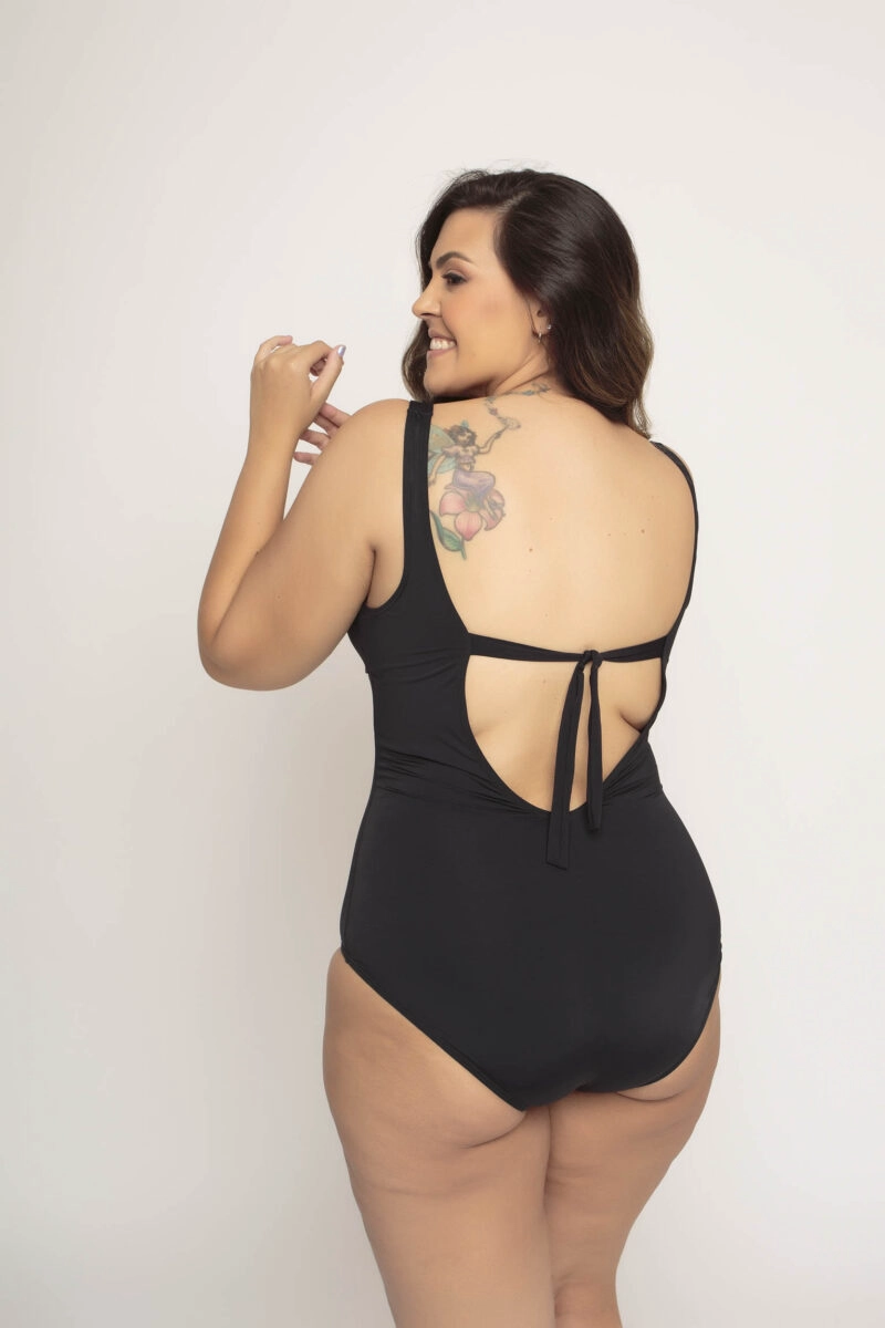TRAJE DE BAÑO MUJER UNA PIEZA UNICOLOR SOL AMADO - 2