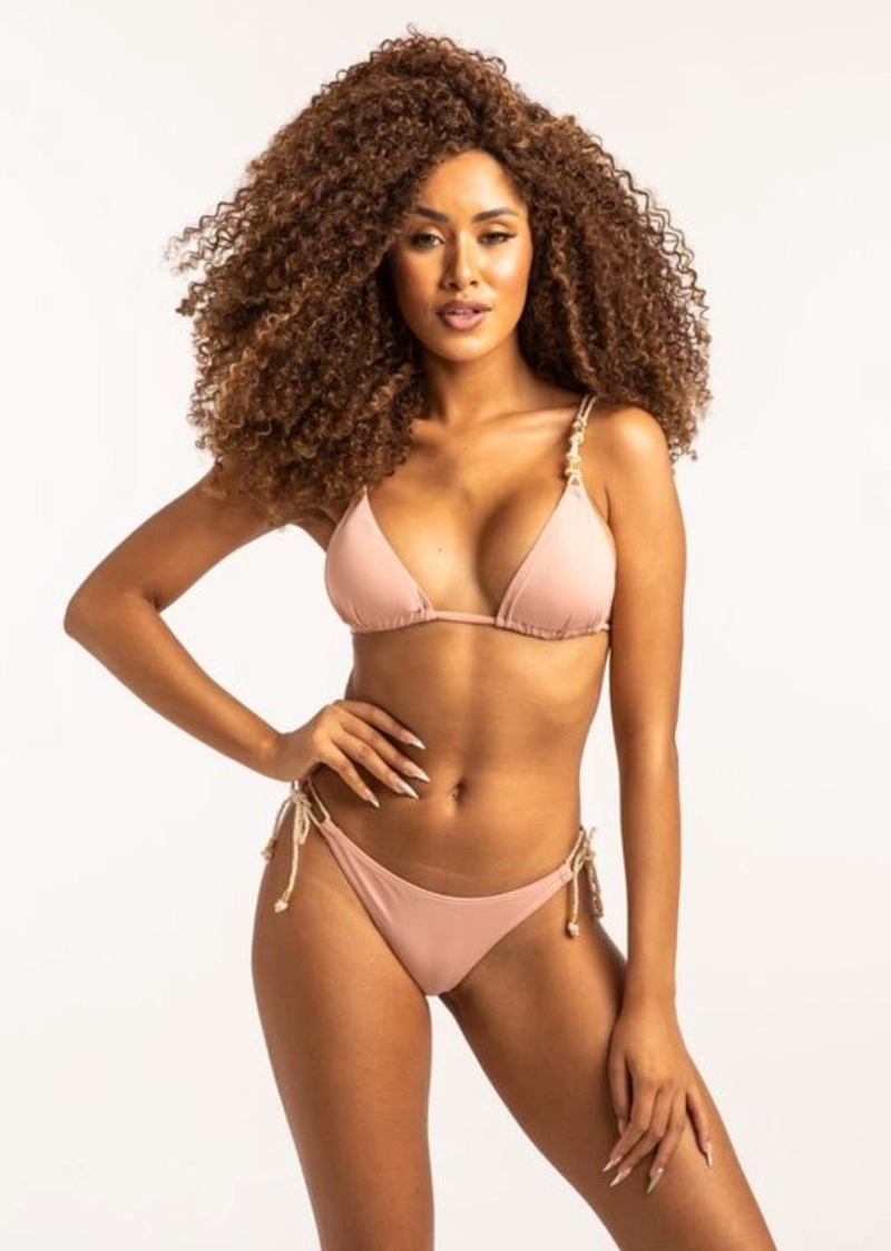 TRAJE DE BAÑO MUJER CONJUNTO DE BIKINI  LAZOS LATERALES - 1