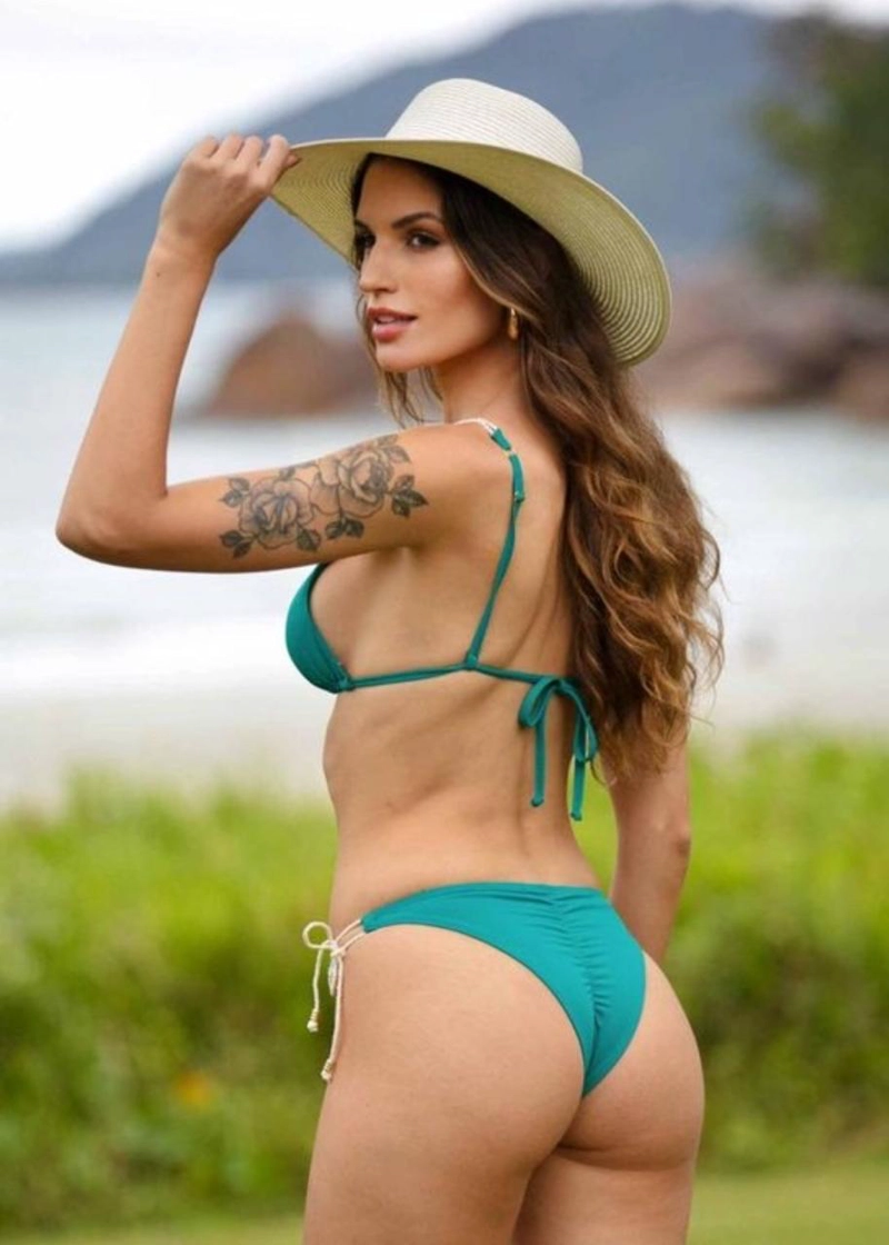 TRAJE DE BAÑO MUJER CONJUNTO DE BIKINI  LAZOS LATERALES - 3