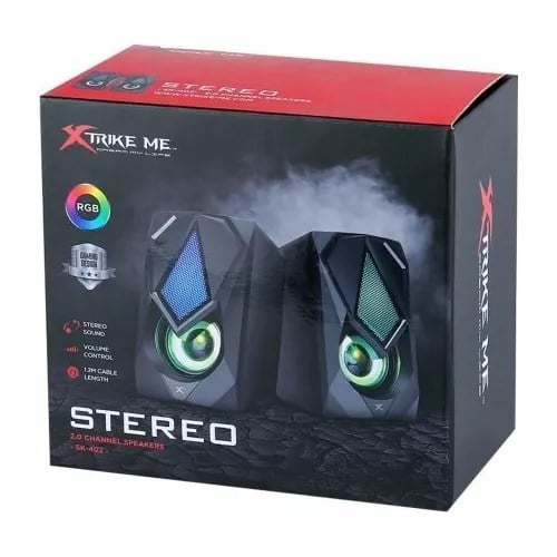PARLANTE DOBLE STEREO XTRIKE ME CON CABLE SK 402 USB - 1