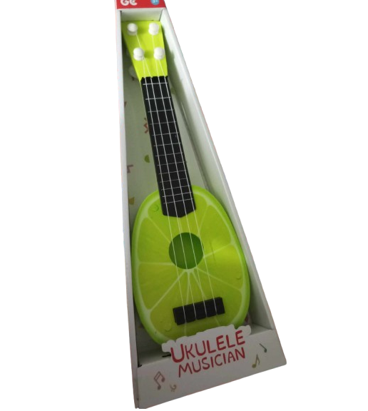 MINI GUITARRA BEBÉ ES UN JUGUETE NO ES INSTRUMENO MATERIAL PLÁSTICO TAMAÑO 36.5X12 CM - 1