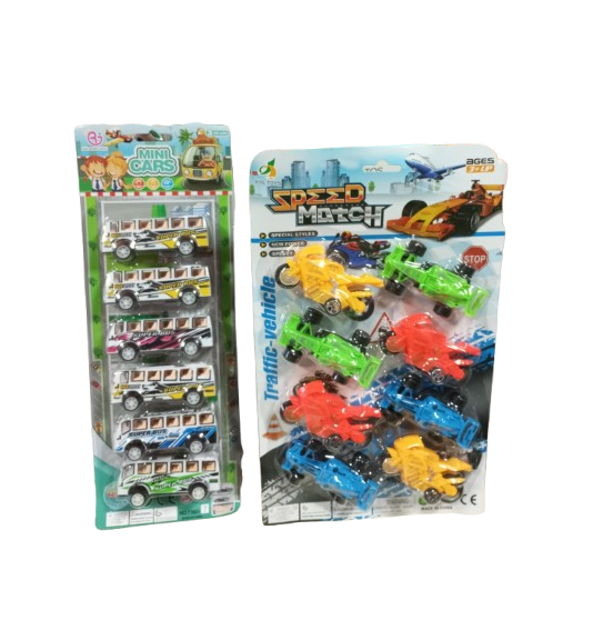 JUGUETE 2 SETS MINI AUTOS Y BUSES - 1