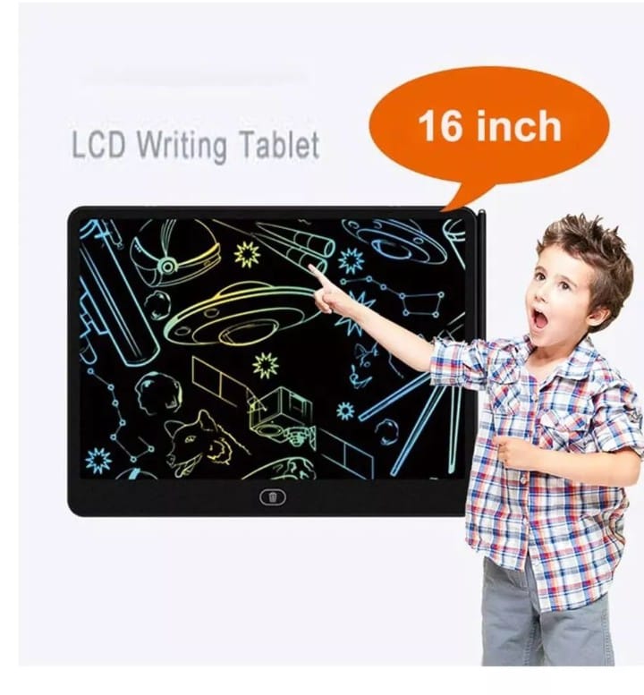 PIZARRA BOTON DE BORRADO AUTOMÁTICO DE NOTAS NEGRO TABLERO CON LCD 16' DIBUJO Y ESCRITURA 23*35CM - 1