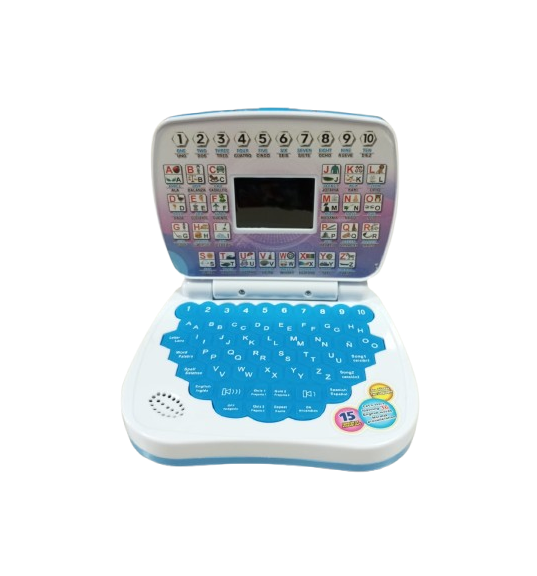 JUEGO COMPUTADORA DIDÁCTICO EDUCATIVO ESPAÑOL E INGLES NIÑOS SOLO CELESTE 14 X 12.5 X 15.2 CM - 1