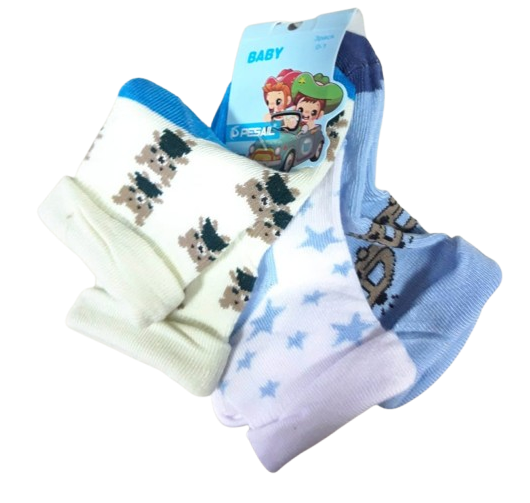SET 3 PARES DE CALCETINES PARA BEBE 0 MES A 12 - 1