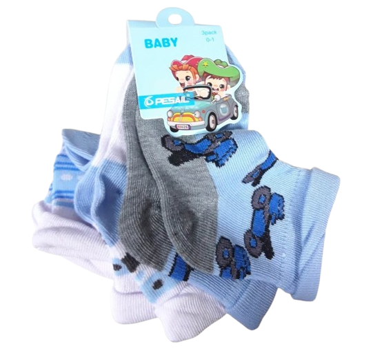 SET 3 PARES DE CALCETINES PARA BEBE 0 MES A 12 - 1