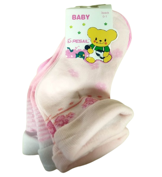 SET 3 PARES DE CALCETINES PARA BEBE 0 MES A 12 MESES - 1