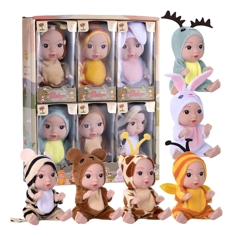SET CAJA 6 MUÑECA PEQUEÑA 11CM REBORN DE SILICONA - 2