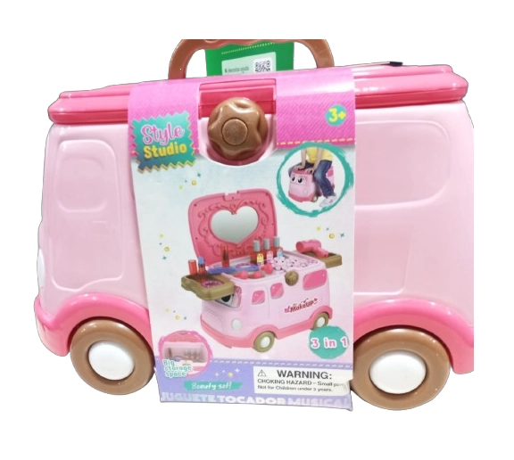 JUGUETE AUTO TOCADOR DE MAQUILLAJE 3 EN 1 NIÑA - 2