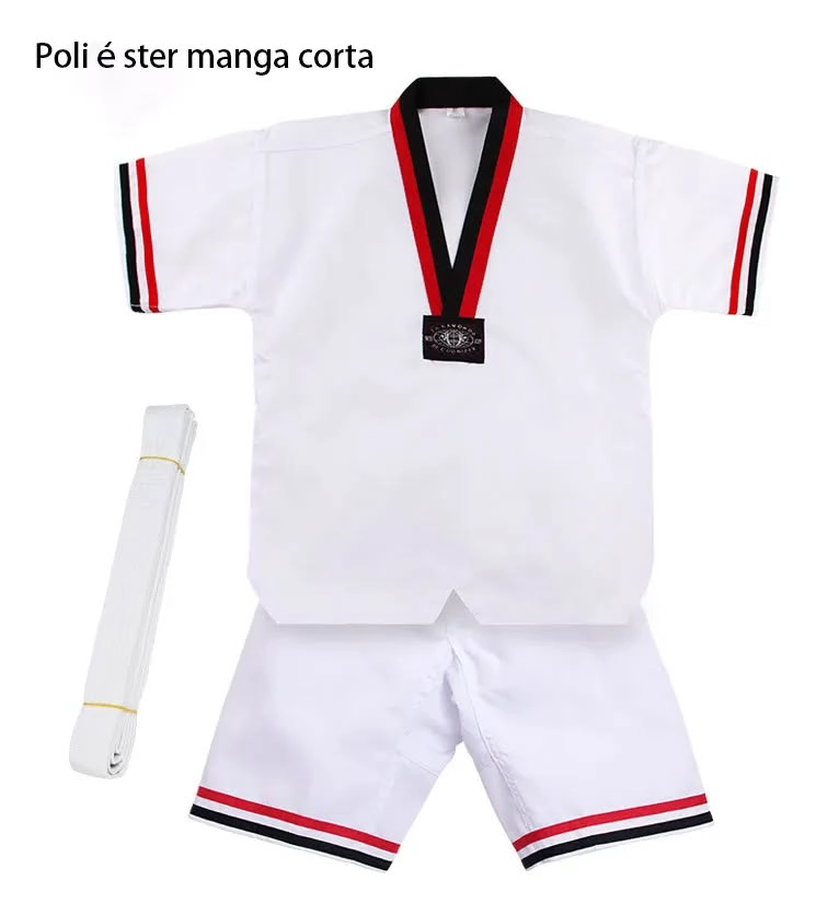 SET 3 UNDS TRAJE DOBOK DE TAEKWONDO PARA NIÑOS RESISTENTE Y COMODO TALLA 110 - 1
