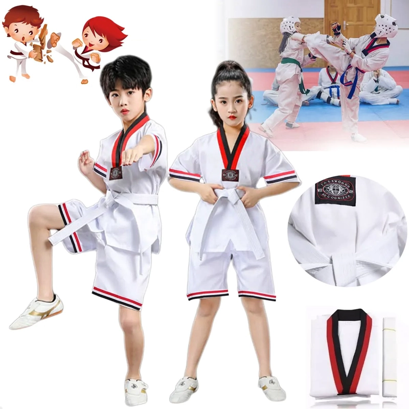 SET 3 UNDS TRAJE DOBOK DE TAEKWONDO PARA NIÑOS RESISTENTE Y COMODO TALLA 110 - 3