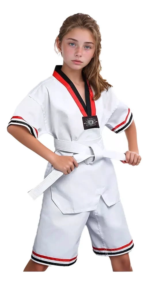 SET 3 UNDS TRAJE DOBOK DE TAEKWONDO PARA NIÑOS RESISTENTE Y COMODO TALLA 150 - 2
