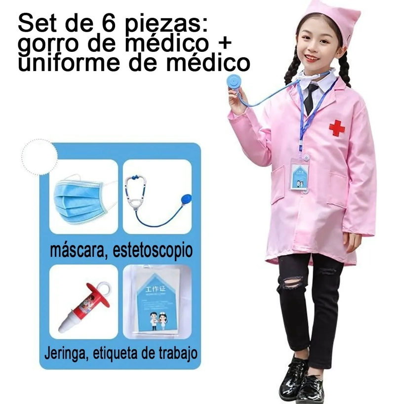 DISFRAZ DOCTOR CON ACCESORIOS PARA NIÑA TALLA 120 - 1