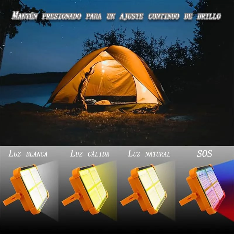 LAMPARA DE EMERGENCIA FOCO SOLAR RECARGABLE LED CAMPING - 3