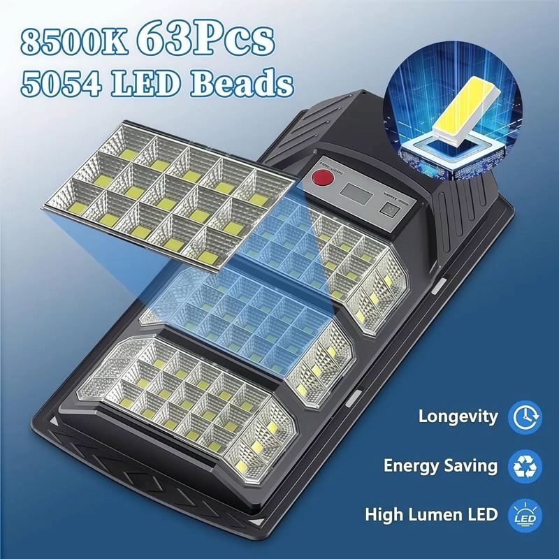 Pack 2 FOCOs REFLECTORE SOLAR LED EXTERIOR SENSOR CON  SOPORTE 300W - 3