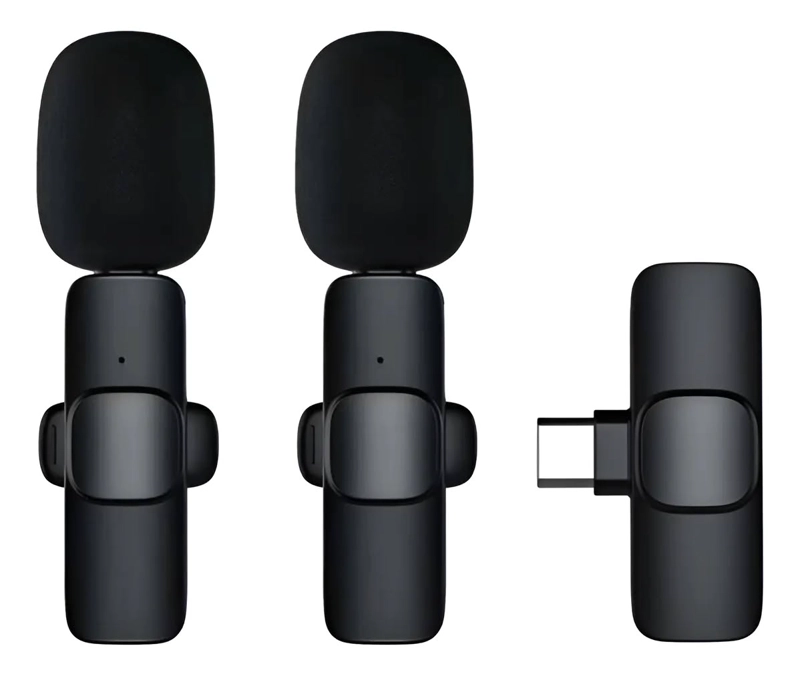 2 MICROFONOS INALAMBRICO DOBLE COMPACTO USB-C - 4