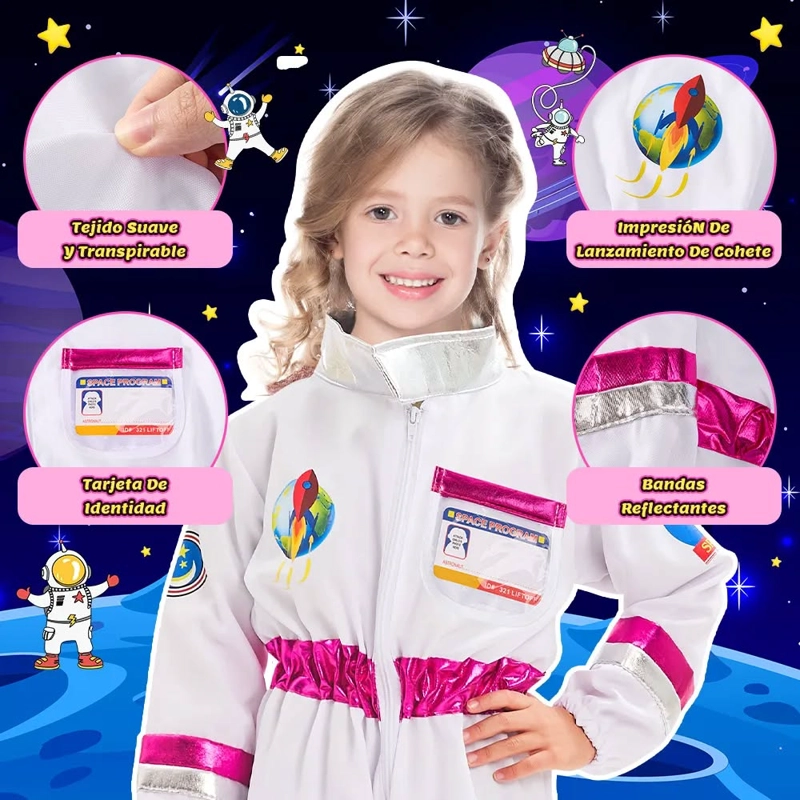 SET DISFRAZ DE ASTRONAUTA PARA NIÑA TALLA S - 1