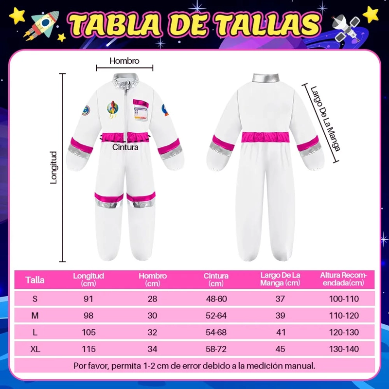SET DISFRAZ DE ASTRONAUTA PARA NIÑA TALLA S - 2