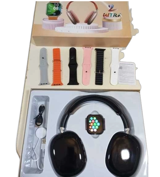 PACK SMARTWATCH + AUDIFONOS BLUETOOTH + 6 CORREAS - 1