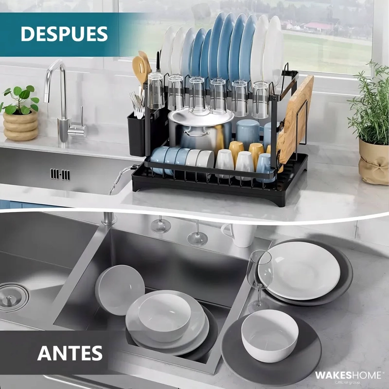 ESCURRIDOR SECAPLATOS 2 NIVELES ACERO INOXIDABLE - 2
