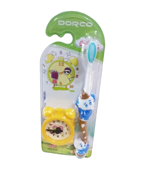 SET CEPILLO DE DIENTES CON JUGUETE DE RELOJ PARA NIÑOS - 1