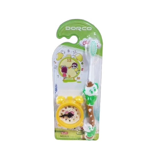 SET CEPILLO DE DIENTES CON JUGUETE DE RELOJ PARA NIÑOS - 1