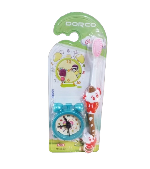 SET CEPILLO DE DIENTES CON JUGUETE DE RELOJ PARA NIÑOS - 1