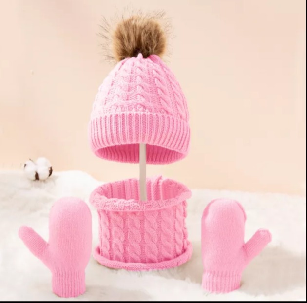 SET GORRO, BUFANDA Y GUANTES PARA BEBE 2 MESES A 3 AÑOS - 1