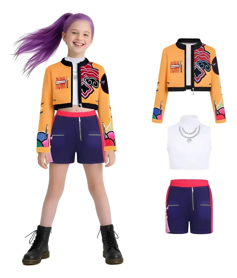 SET DISFRAZ K POP 3 PIEZAS PARA NIÑA TALLA 5 A 6 AÑOS - 1
