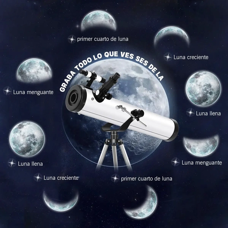 TELESCOPIO ASTRONOMICO F70076 DIAM: 76 MM  DISTANCIA FOCAL: 700 MM LENTES CON RECUBRIMIENTO - 5