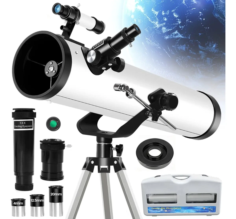 TELESCOPIO ASTRONOMICO F70076 DIAM: 76 MM  DISTANCIA FOCAL: 700 MM LENTES CON RECUBRIMIENTO - 7