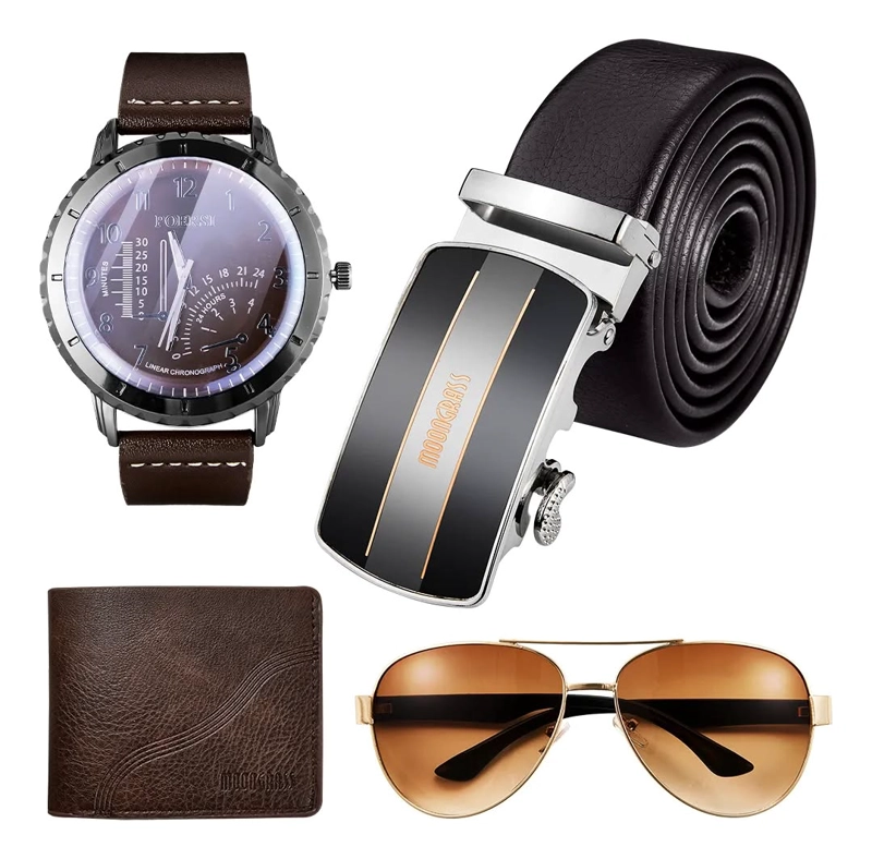CAJA CINTURON+ LENTES+ BILLETERA + RELOJ PARA HOMBRE - 2