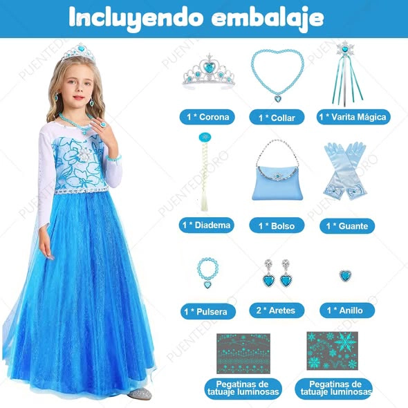SET DISFRAZ Y ACCESORIOS PARA NIÑA TALLA 140CM - 1
