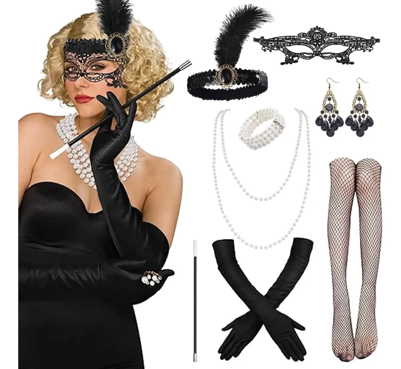 SET DISFRAZ FIESTA DE GATSBY 9UNDS PARA MUJER - 3