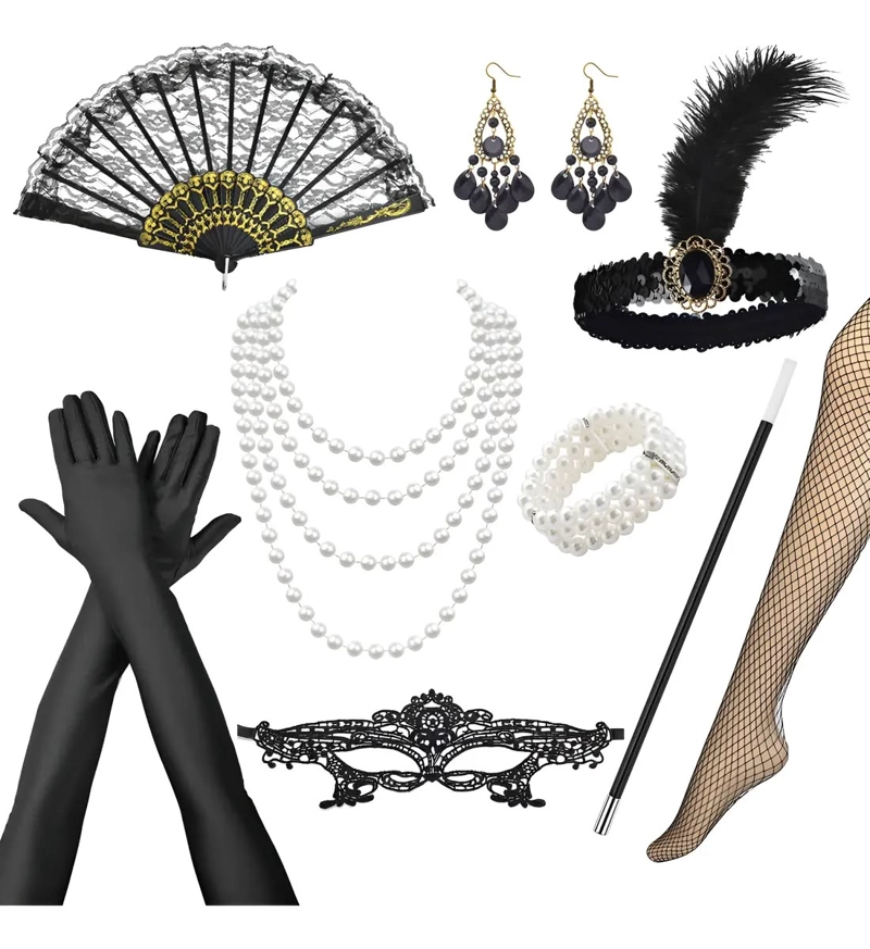 SET DISFRAZ FIESTA DE GATSBY 9UNDS PARA MUJER - 4