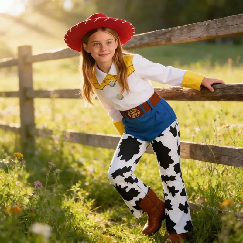 DISFRAZ JESSIE TOY STORY PARA NIÑA TALLA 3 A 4, NO INCLUYE EL SOMBREBRO - 2