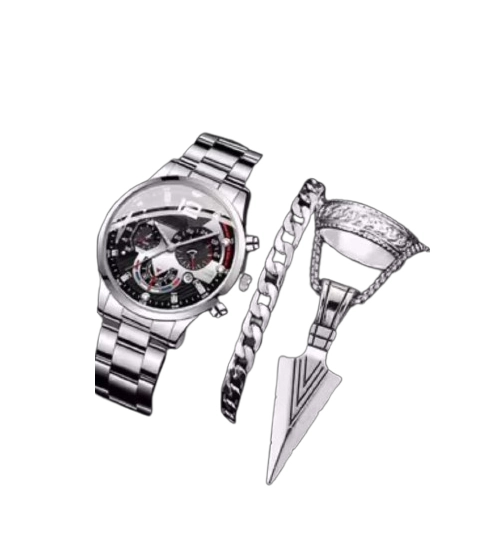 SET RELOJ Y ACCESORIOS PARA HOMBRE, RELOJ VIENE EN LA CAJA, ACCESORIOS VIENEN EN LA BOLSA - 1