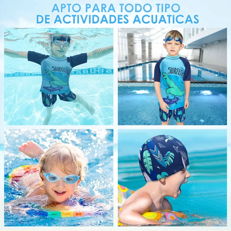 SET TRAJE DE BAÑO DE MANGA CORTA 9UNDS PARA NIÑOS TALLA 3XL - 2