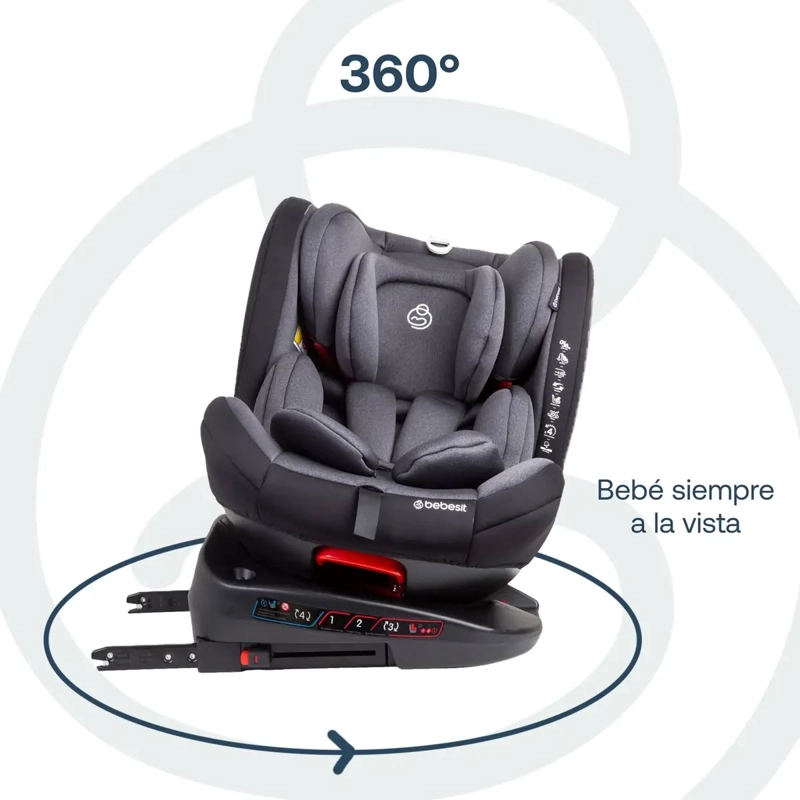 SILLA DE AUTO CONVERTIBLE 360° ISOFIX SATURN SIRVE HASTA 36 KILOS - 1