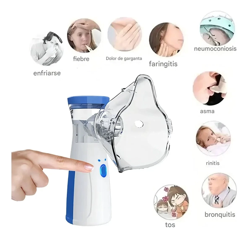 NEBULIZADOR PORTATIL SILENCIOSO USB Y PILAS PARA AULTO Y NIÑO. NO INCLUYE LAS PILAS - 2