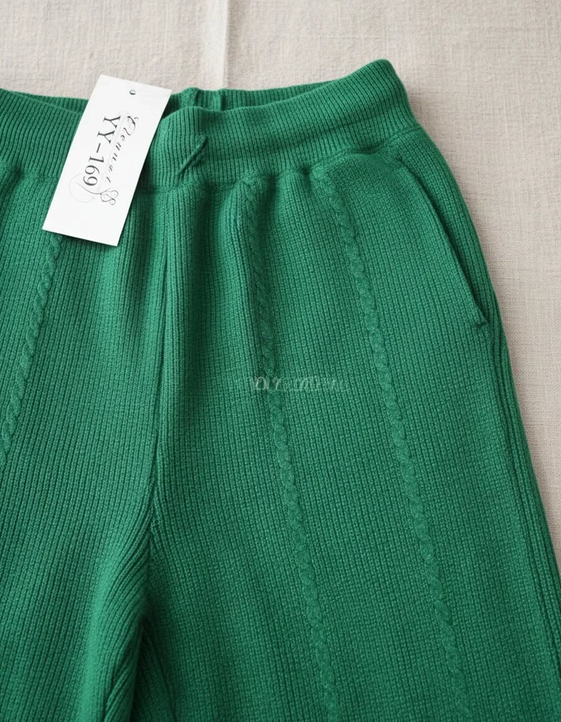 PANTALON LANILLA MUJER TALLA ESTANDAR  SOLO VERDE - 2