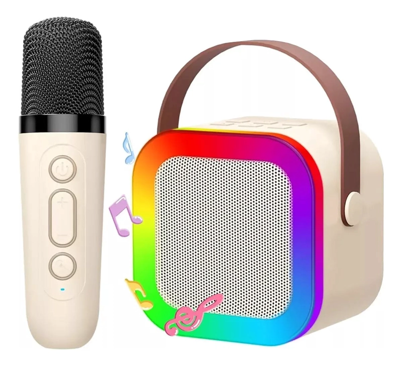 MINI PARLANTE BLUETOOTH LUZ PORTATIL USB + 1 MICROFONO KRAOKE K12 - 1
