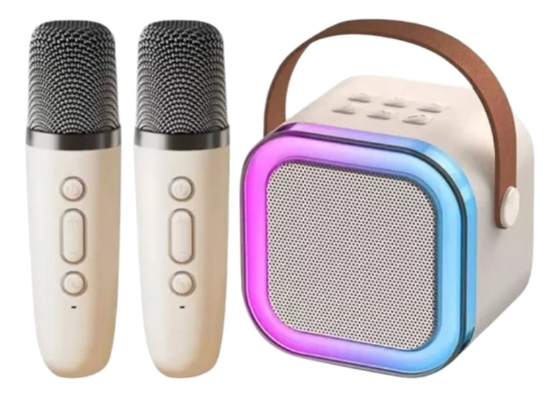 MINI PARLANTE KARAOKE CON 2 MICROFONOS INALAMBRICOS BLUETOOTH - 1