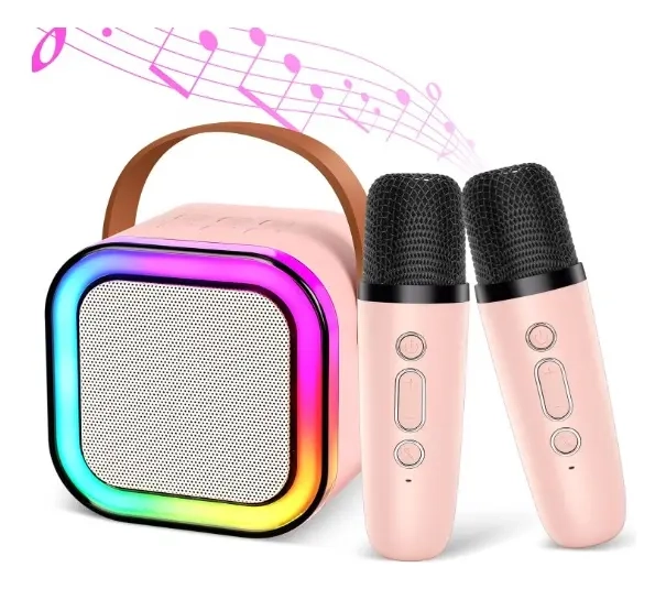 MINI PARLANTE KARAOKE CON 2 MICROFONOS INALAMBRICOS BLUETOOTH - 1