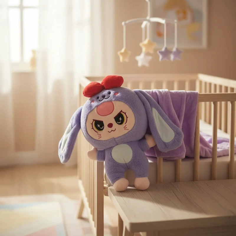 PELUCHE SUPER SUAVE CON MANTA PARA NIÑOS DE LABUBU 50CM. MEDIDA DE LA MANTA ES 1 - 1