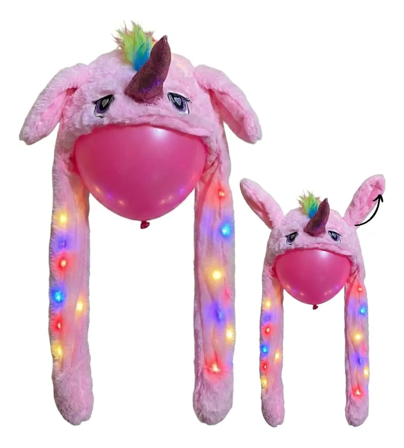 GORRO OREJAS MOVIMIENTO CON LUZ LED PARA NIÑOS. - 1
