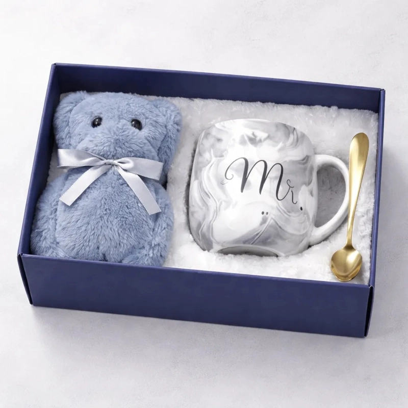 CAJA TAZA, TOALLA 75X30CM Y CUCHARA, IDEA PARA REGALO - 2